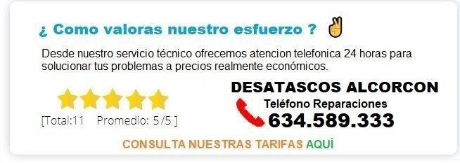 Desatascos Alcorcon Precios
